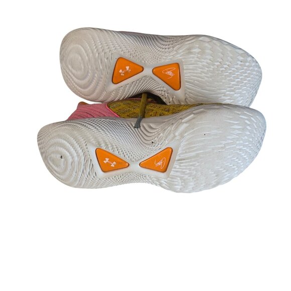 Under Armour Flow Sesame Street yellow orange pink sneakers size 5.5 Y - Picture 3 of 6